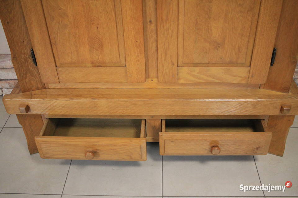 Szafa dębowa piękne zdobienia lite drewno Szafy, regały, półki śląskie Góra