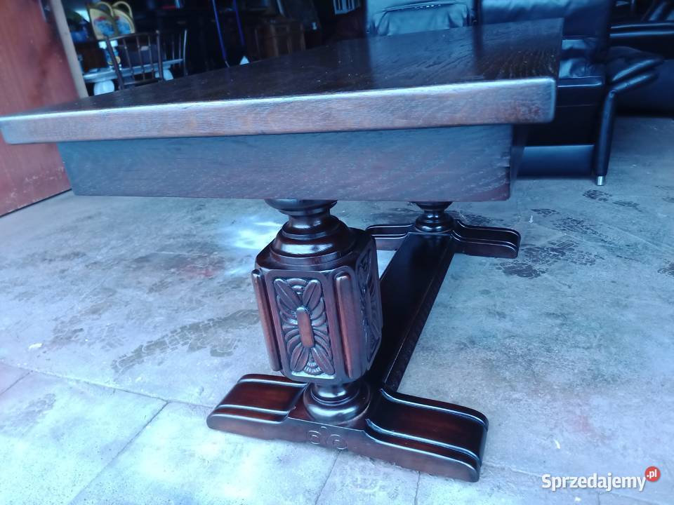 Duże biurko kompletne odnowione Dąb ciemny Kozy