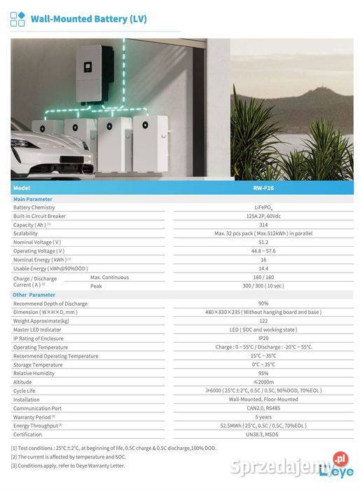 HIT Magazyn energii DEYE RWF16 16 KWHLV 9999 sprzedam