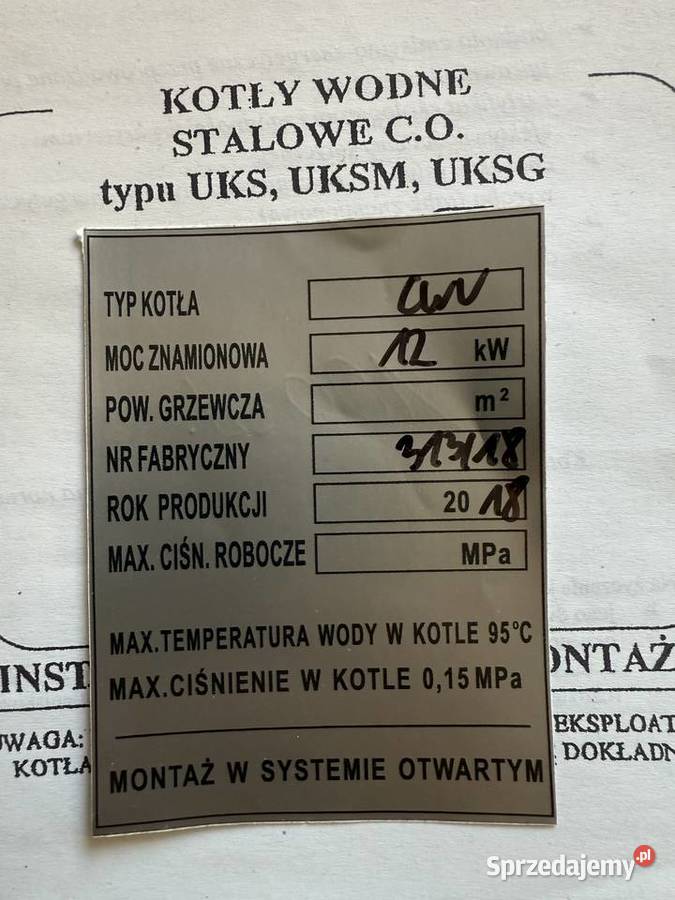 Piec 12KW na DREWNO WEGIEL do 90m2 z GWARANCJĄ Kołobrzeg
