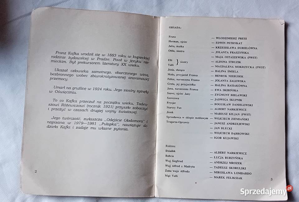 Folder premierowy Tadeusz Różewicz Pułapka Teatr