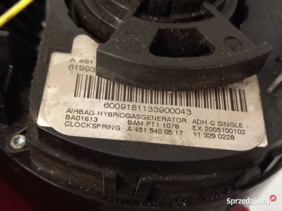 SMART FORTWO II LIFT 12r AIRBAG taśma zwijak osobowe Kielce sprzedam