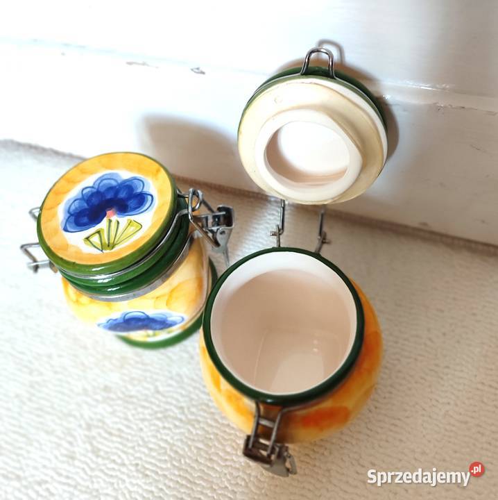 Ceramiczne pojemniki kuchenne z zapięciem Dom i Ogród pomorskie sprzedam