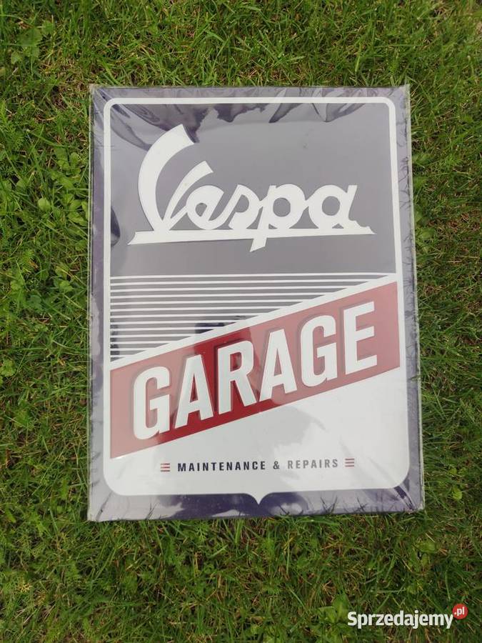 Tablica metalowa plakat Vespa Garage 30x40 retro Zamość