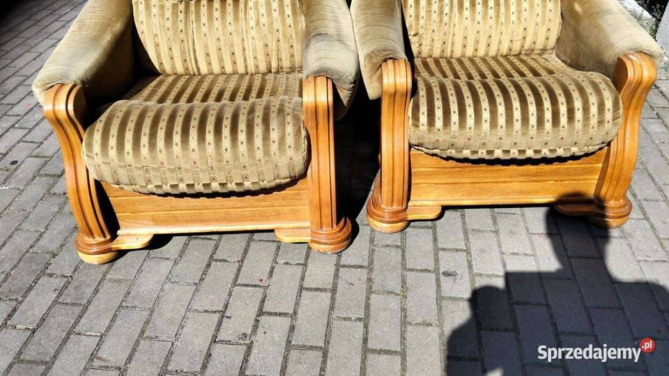 Fotele z drewnianymi elementami pomorskie Słupsk sprzedam