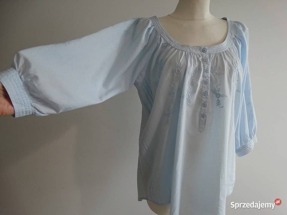 Bluzka Bawełniana Błękitna Ice Blue Modny Haft w Łomża sprzedam