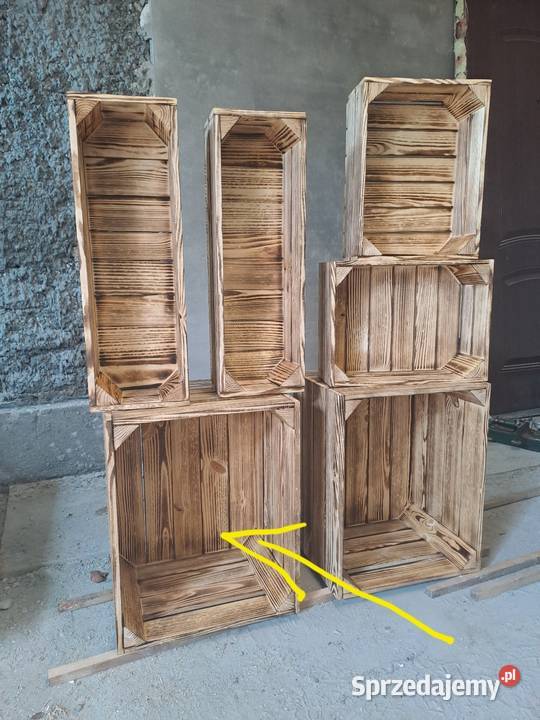 Skrzynka drewniana NUMER2 opalana szlifowana