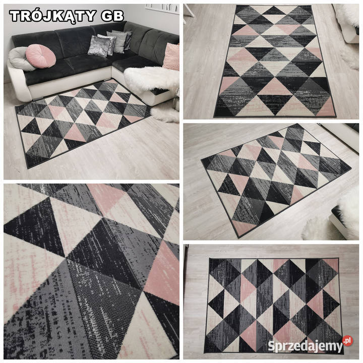DYWAN 140X200 IDEA TRÓJKĄTY GB35 RÓŻOWE GĘSTY Białystok