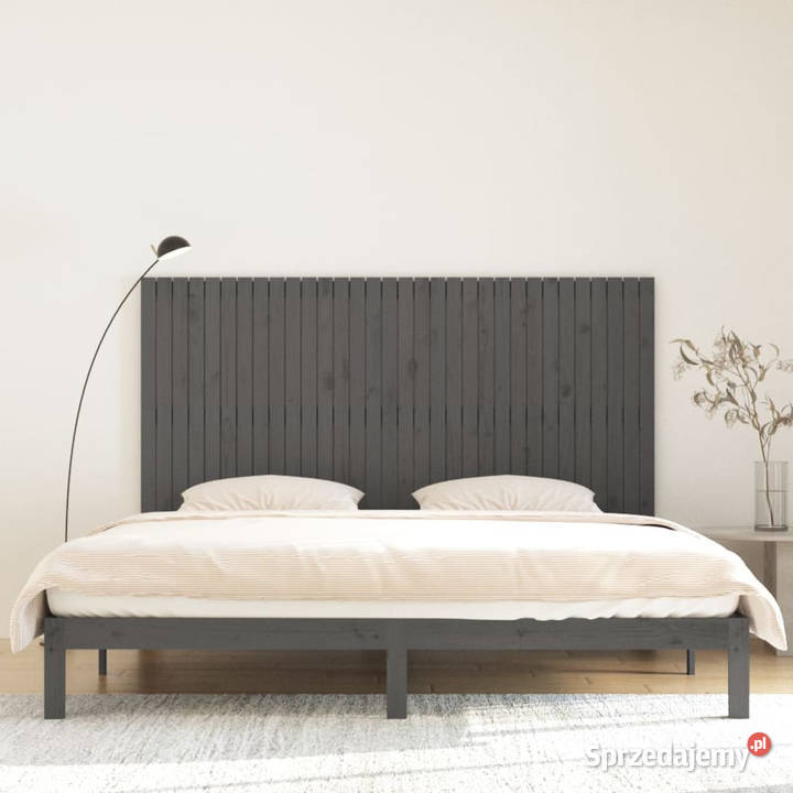 Wezgłowie łóżka szare 204x3x110 lite drewno Warszawa
