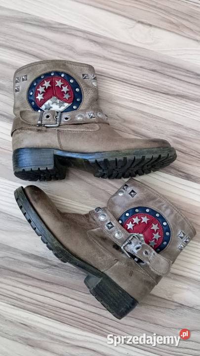 Skórzane kowbojki vintage old american style Końskie