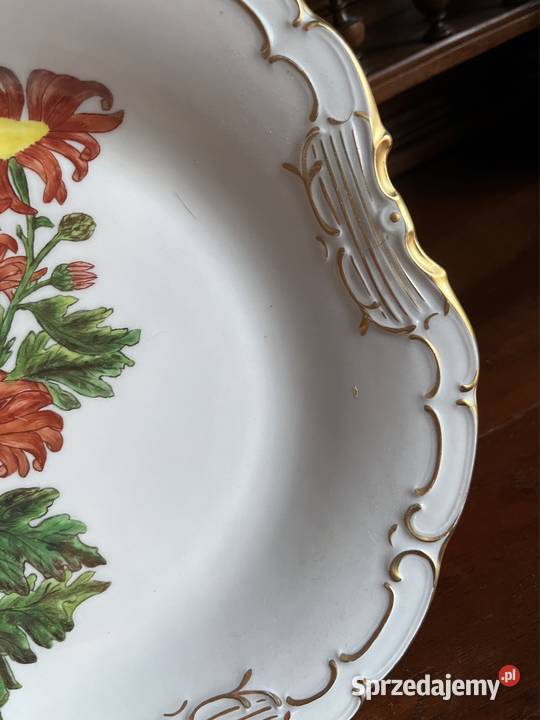 Patera z białej porcelany Chryzantemy Powstała Gdańsk sprzedam