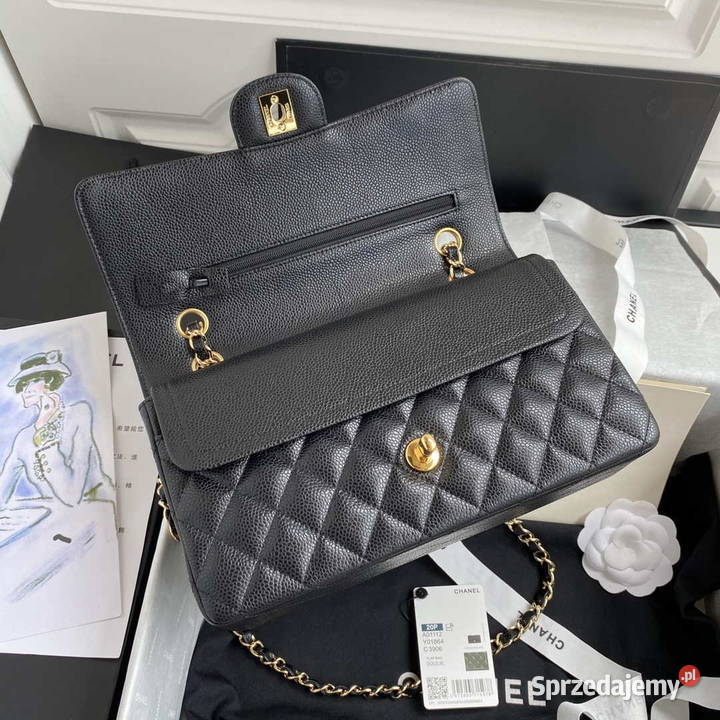 Torebka Premium CC Chanel Flap Caviar Chip ręki Wrocław