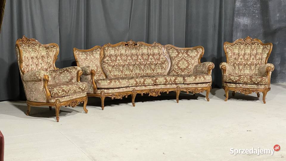 Barokowy komplet wypoczynkowy sofa czteroosobowa sprzedam