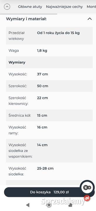 Rowerek biegowy Kinderkraft Cutie stan Rowerki łódzkie Łódź