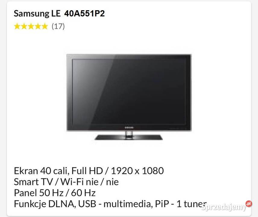 Telewizor Samsung LE40A551możliwy dowóz Sosnowiec
