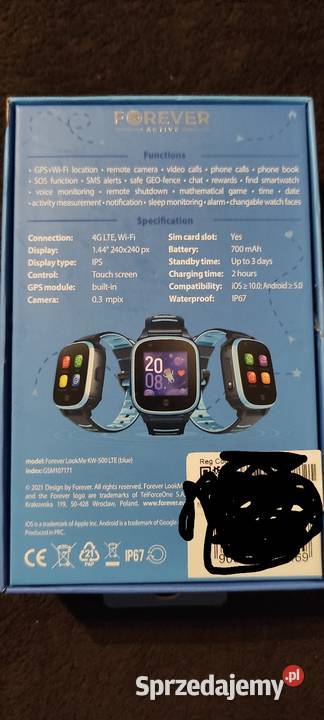 Smartwatch Forever Look Me KW500 Niebieski lubelskie Poniatowa