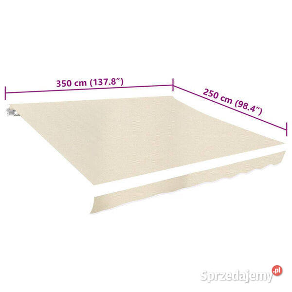 vidaXL Tkanina do markizy kremowa 350 x 250 Markizy i osłony Warszawa