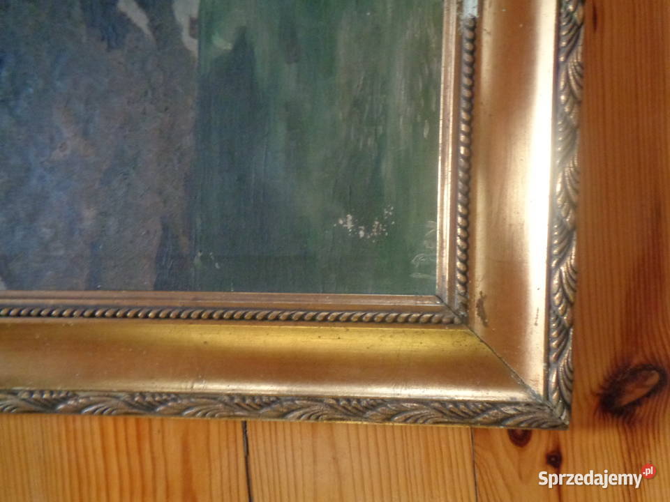 Obraz pejzaż górski olej na płótnie dolnośląskie Lubin