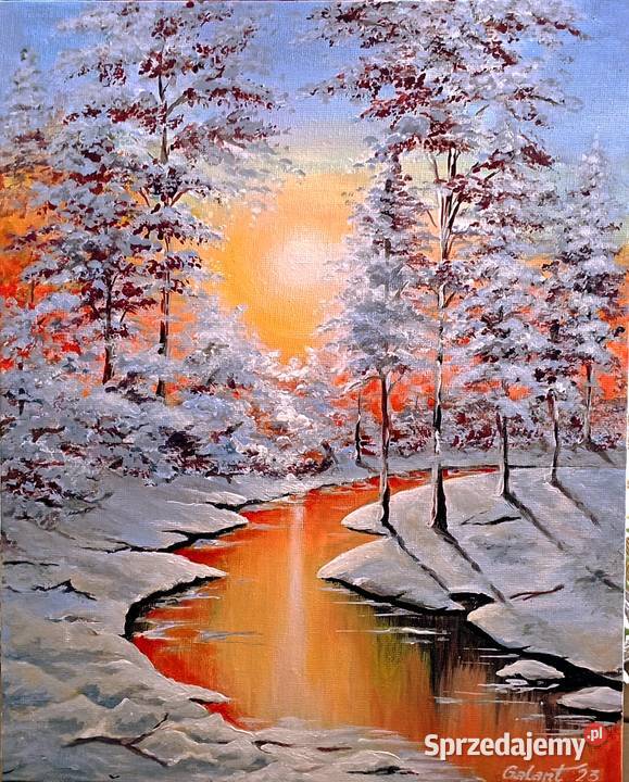 Obraz ręcznie malowany Łódź