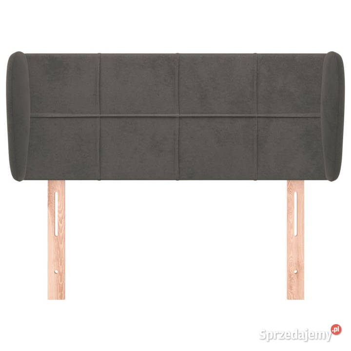 Zagłówek uszak ciemnoszary 103x23x7888 aksamitny Warszawa