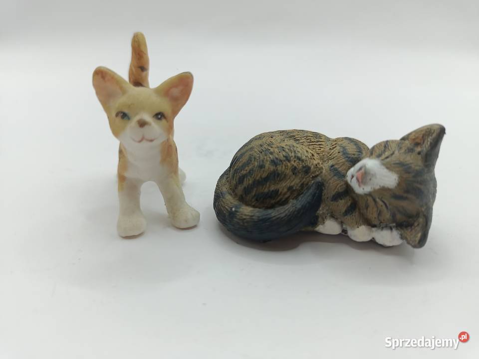 Dwa mini malutkie milusie kotki figurka bibelot Zamość