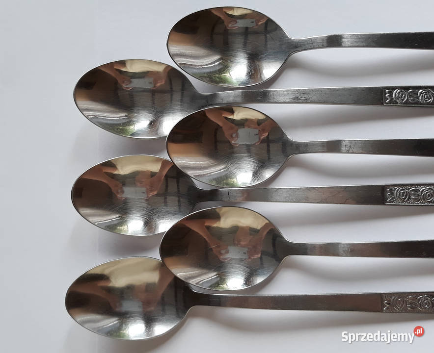 Łyżki obiadowe 1 RÓŻE Gerlach sztućce PRL Dąbrowa Górnicza