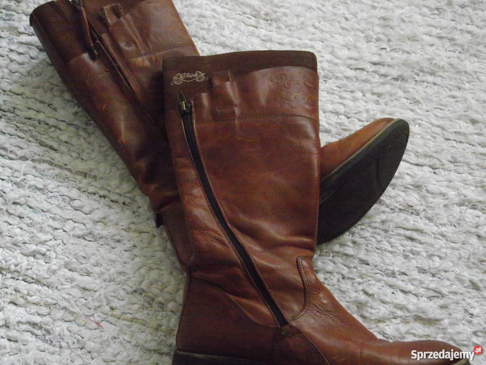 MARKOWE KOZAKI Z GRUBEJ SKÓRY NATURALNEJ r 38 25cm wielkopolskie Piła
