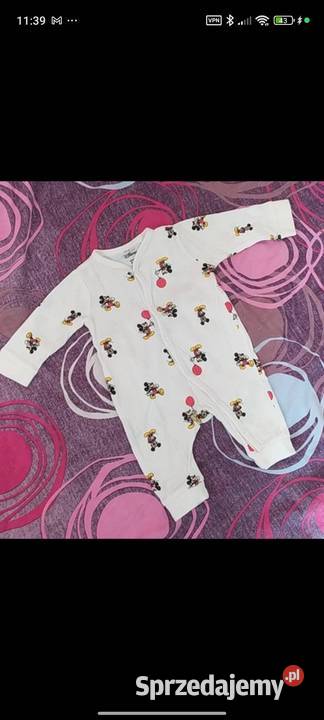 Śliczny nowy pajacyk Disney myszka Mickey unisex uniseks
