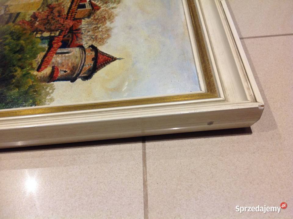 Pięny Stary Obraz Olejny w Ramie Sygnowany Antykwariat lubuskie Nowa Sól