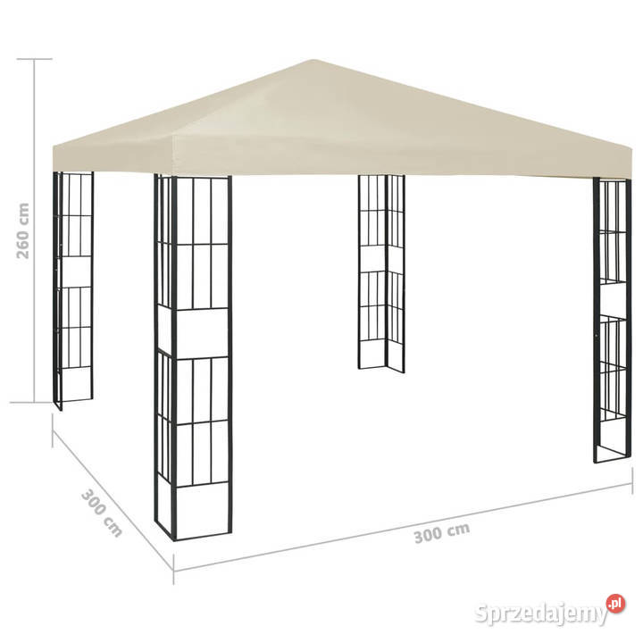 Altana ze sznurem lampek LED 3x3 m kremowa mazowieckie Warszawa