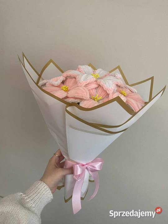 Bukiet Lilii z drucików kreatywnych różowo biały Dąbrowa Górnicza