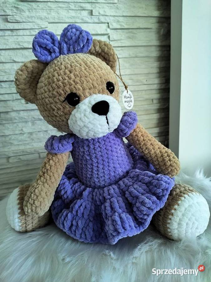 Miś handmade szydełkowy DOSTĘPNY RĘKI Myszków