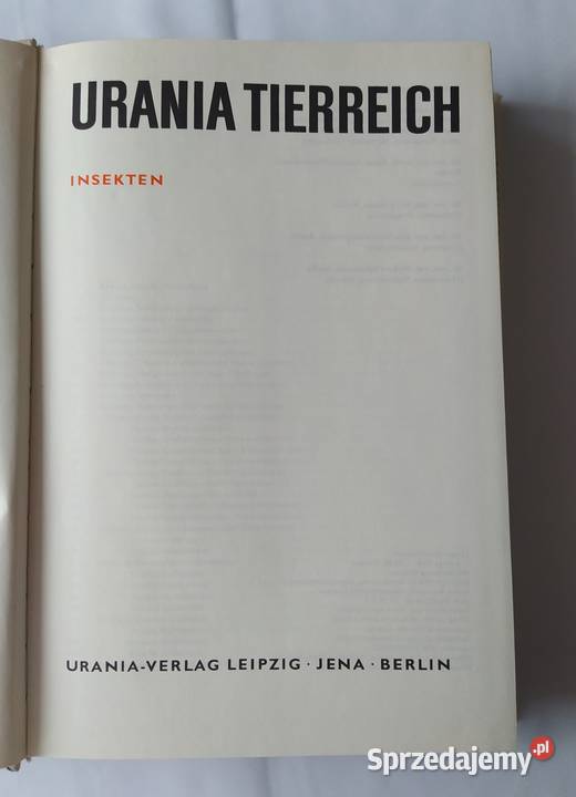 URANIA TIERREICH Insekten twarda z obwolutą podlaskie
