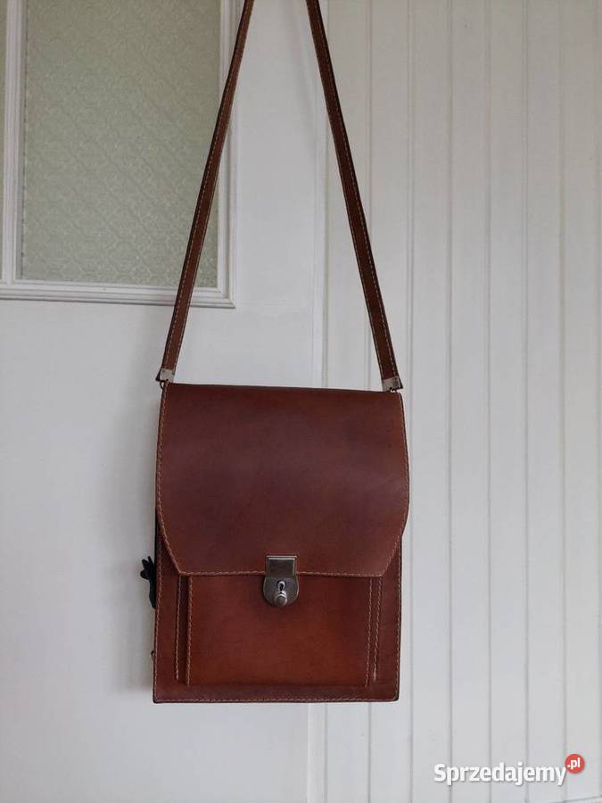 Torebka listonoszka ze skóry anilinowej Łódź