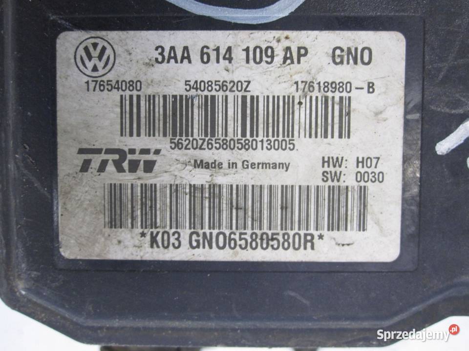 PASSAT B7 13r pompa ABS 3AA614109AP 17654080 osobowe