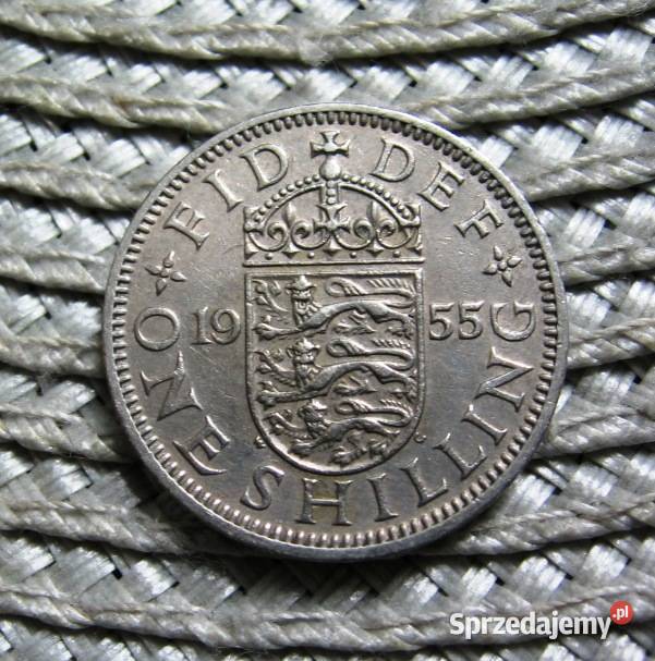 Wielka Brytania 1 Szyling 1955r Angielski Kalisz