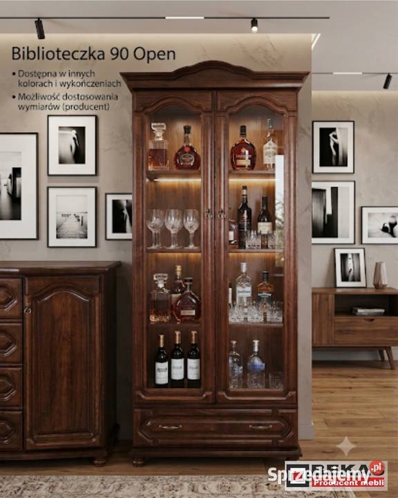 Stylowa Witryna 90 CARO Kredens Producent BEKAS 90cm Kredensy i witryny pomorskie