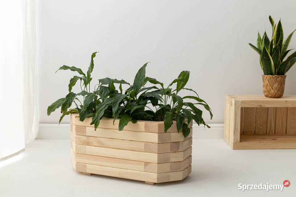 Donica drewniana prostokątna donica ogrodowa Donice Kalety