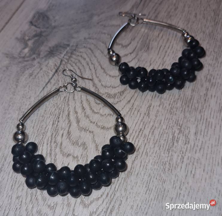 Kolczyki damskie koła koraliki posrebrzane Łódź