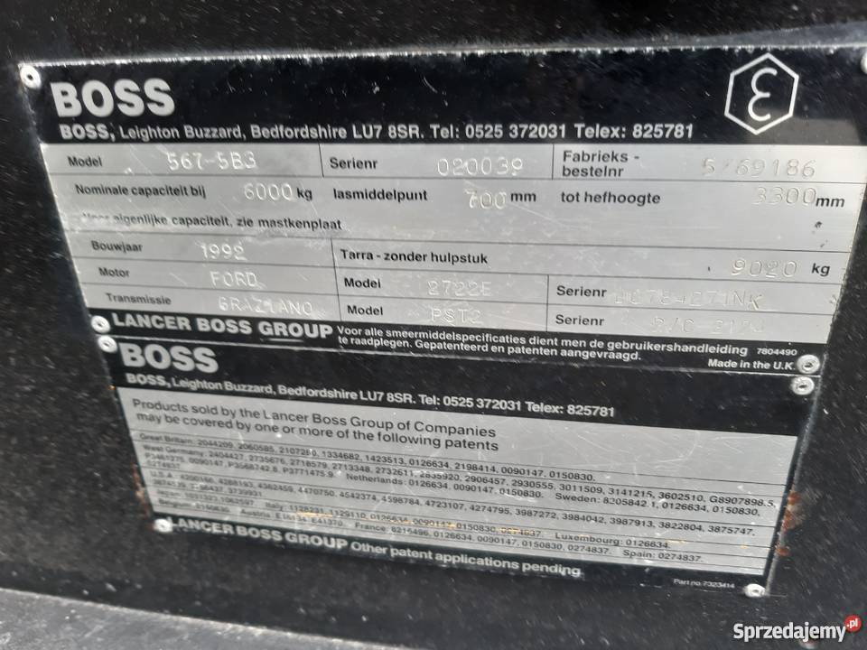 Sprzedam boczny wózek widłowy BOSS STEINBOCK Steinbock Wózki widłowe Starachowice