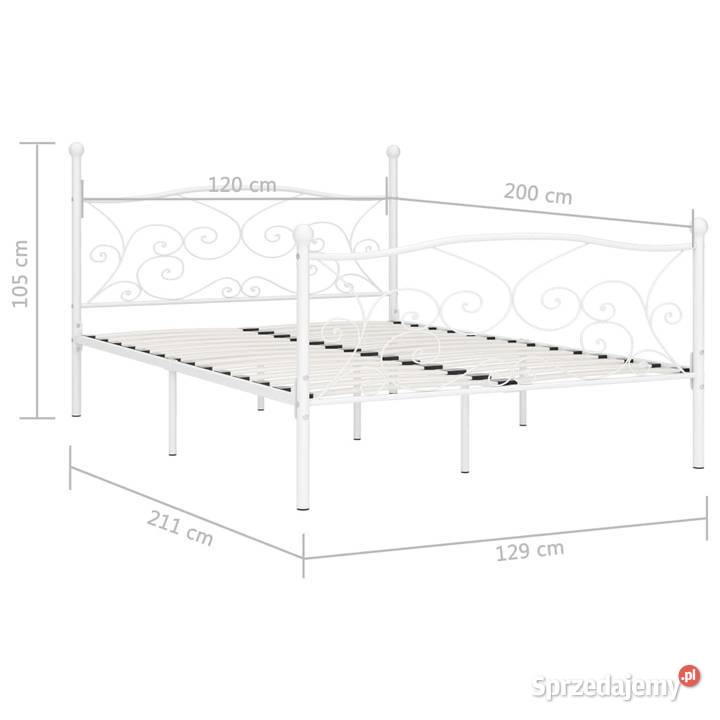 vidaXL Rama łóżka ze stelażem z listw biała Warszawa