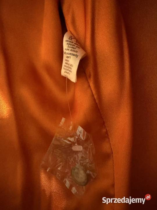 Kurtka ze skóry naturalnej XS pomarańczowa Kurtki i płaszcze