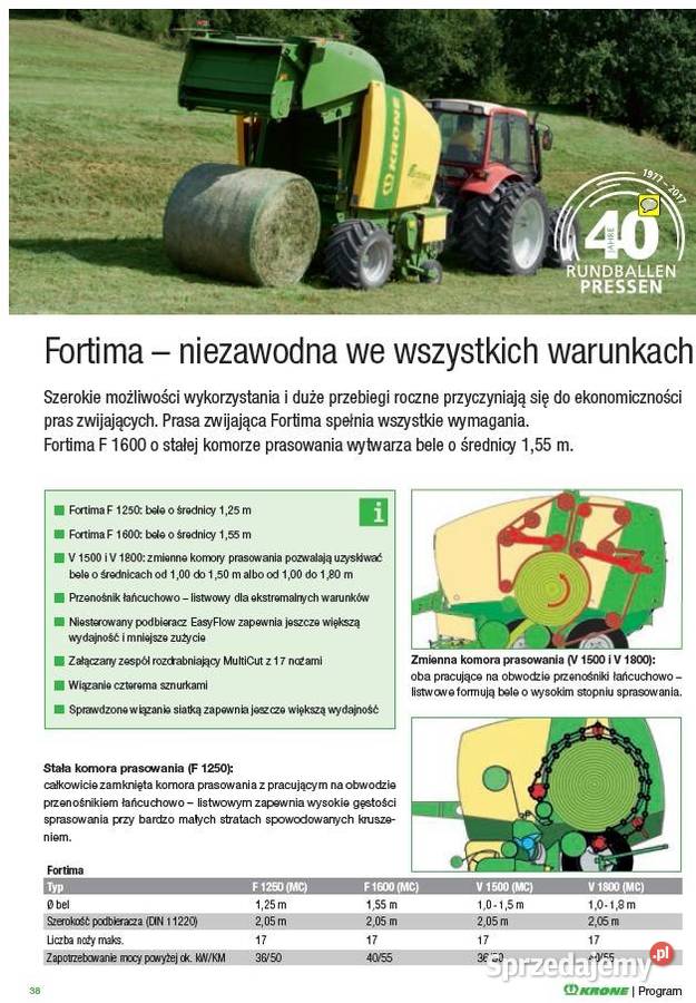 Prasa rolująca KRONE Fortima F 1250 MC NOWA