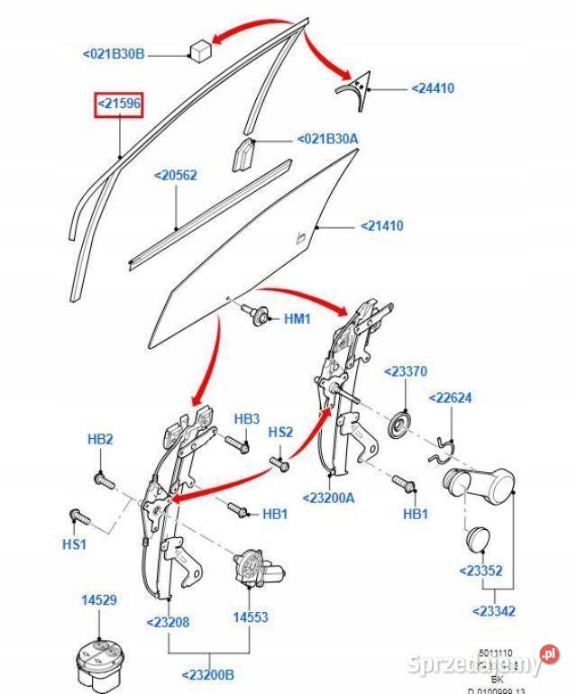 USZCZELKA SZYBY PRAWY PRZÓD FIESTA FUSION 0112