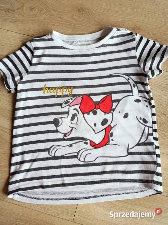 Tshirt koszulka dziewczęca biała w paski 110 Płock sprzedam