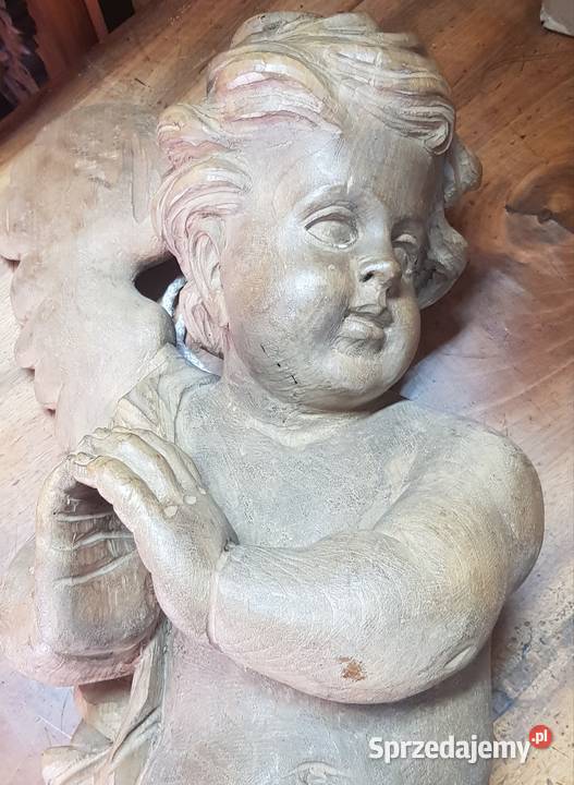 Anioł barokowy rzeźba drewno warmińsko-mazurskie Orneta