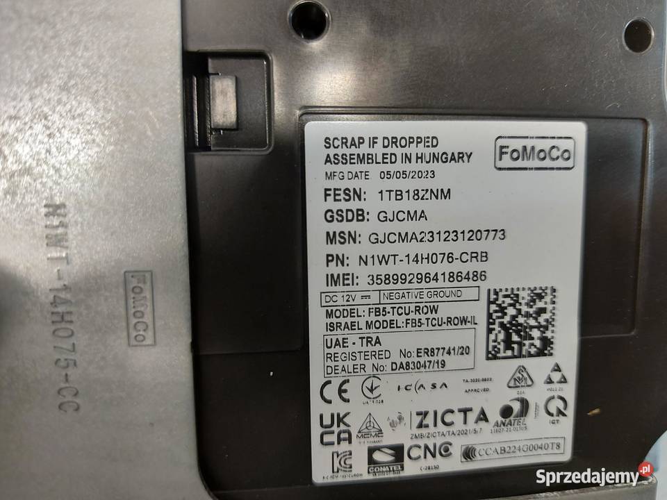 Ford Ranger VI 6 2024r MODUŁ STEROWNIK RADIO