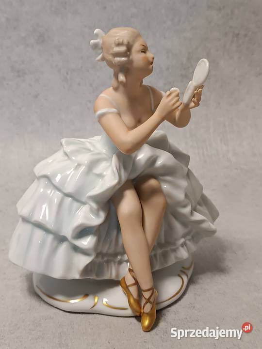 Wallendorf Dama z lusterkiem Tancerka Balerina Porcelana i szkło zachodniopomorskie Dobrzany sprzedam