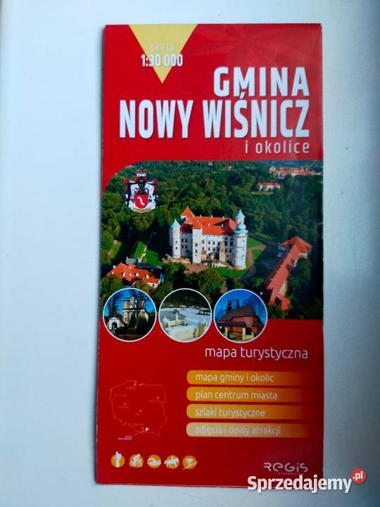 Mapa turystyczna Gmina Nowy Wiśnicz i okolice 1:30000
