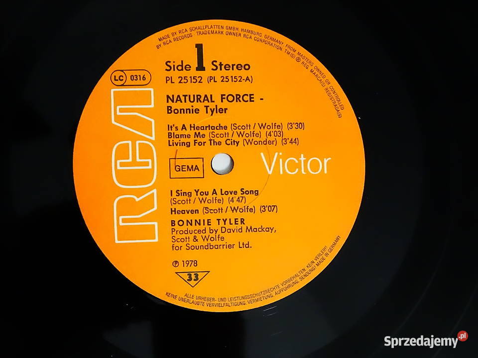 Bonnie Tyler Natural Force 1978 LP winyl RCA Biłgoraj